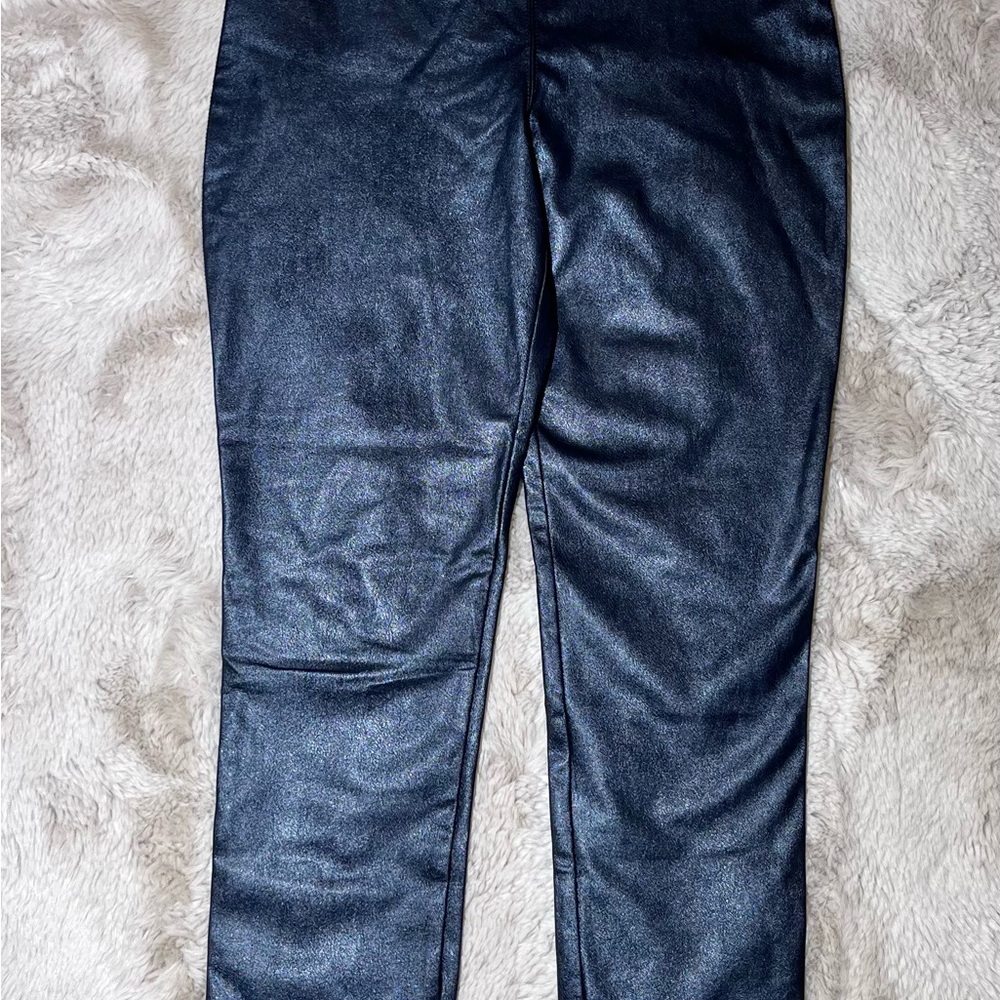 Tuckernuck Black Shimmery Faux Leather Skirt